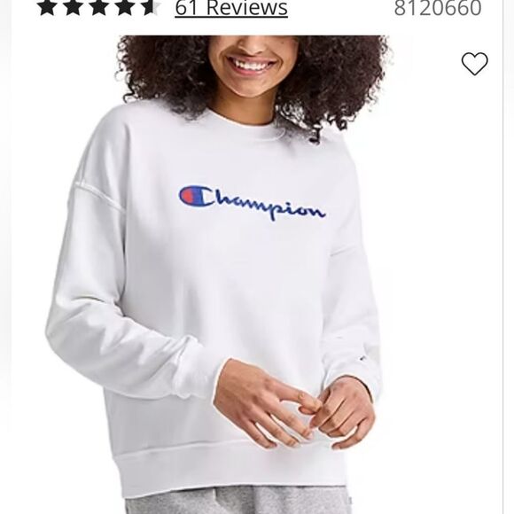 Champion Powerblend BF Graphic Crew women's sweatshirt NEW W TAGS XS - Picture 2 of 14